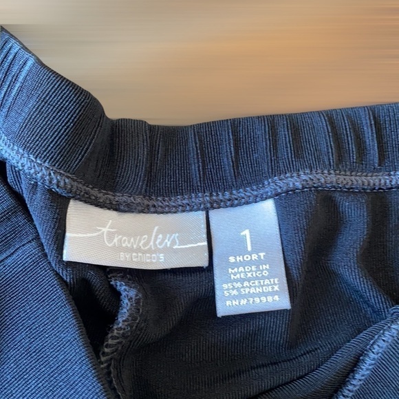 Chico's Travelers Fine Rib Pull On Elastic Waist Pants Black - Picture 7 of 9